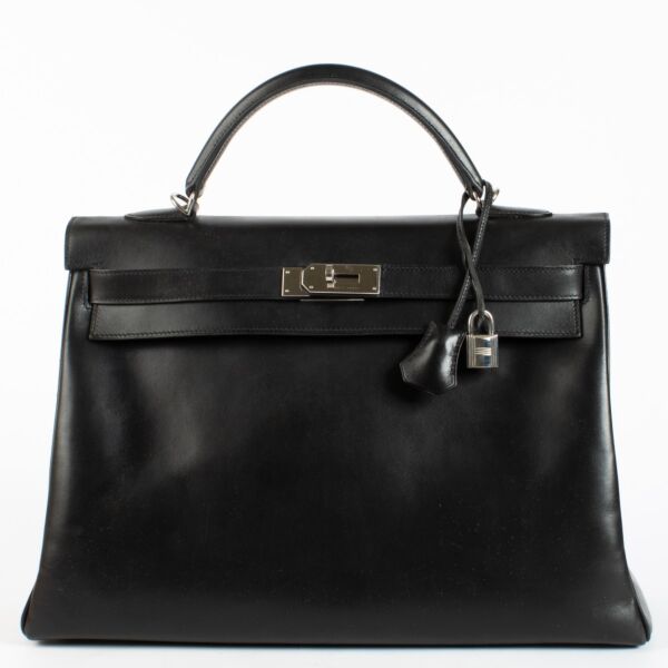 Hermès Kelly 40 Black Box PHW