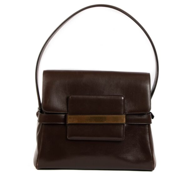 shop 100% authentic second hand Delvaux Brown Smooth Leather Shoulder Bag on Labellov.com