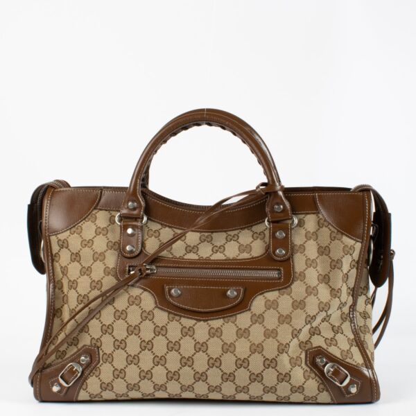 Authentic preloved Balenciaga x Gucci The Hacker Project City Bag on Labellov.com