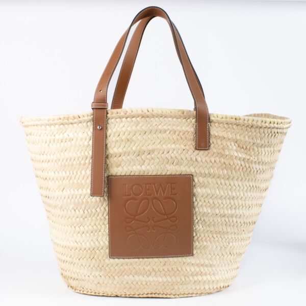 Loewe Large Raffia Basket Tote