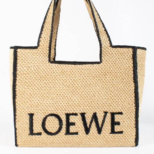 Loewe Large Raffia Font Tote