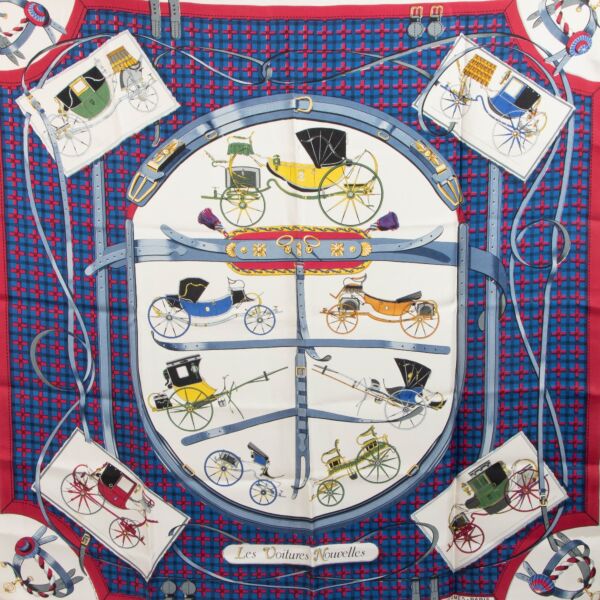 Hermès Multicolor Le Voitures Nouvelles Scarf