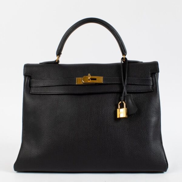1999 Hermès Kelly 35 Black Togo GHW