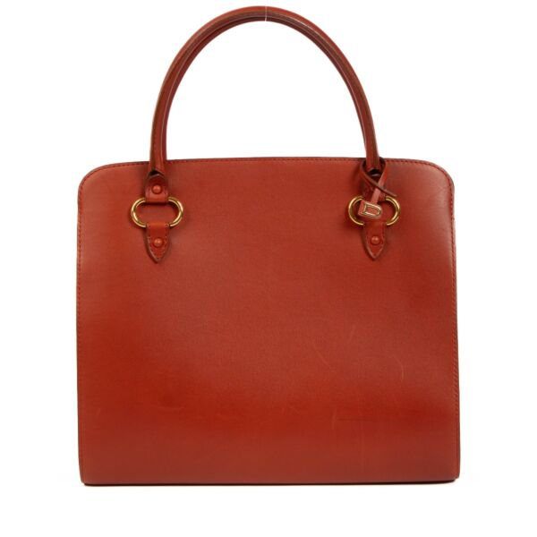 Delvaux Red Corvette Sepia GM Bag