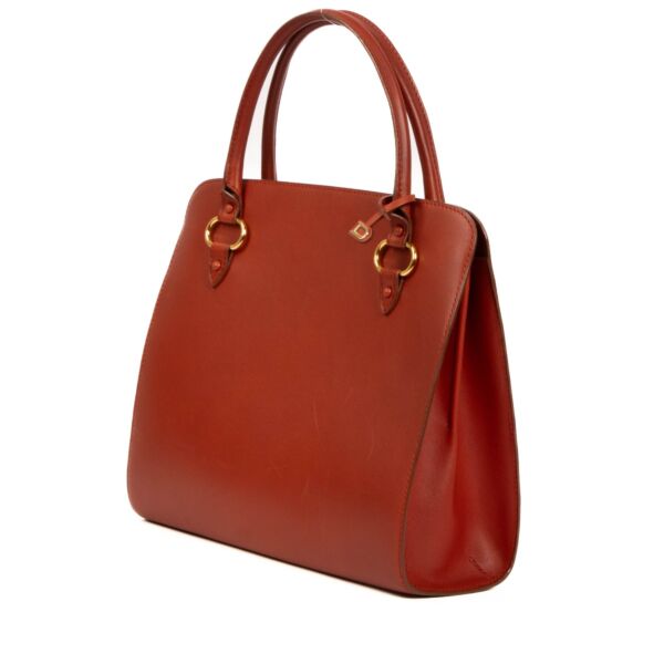 Delvaux Red Corvette Sepia GM Bag
