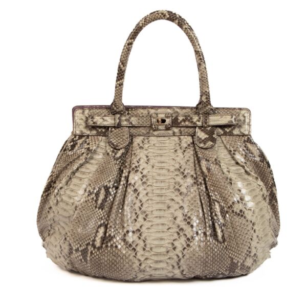 Zagliani Python Large Puffy Bag