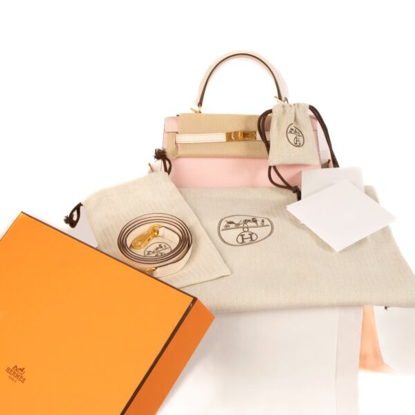 Hermès HSS Kelly 25 Rose Sakura/Nata Chèvre Mysore BGHW