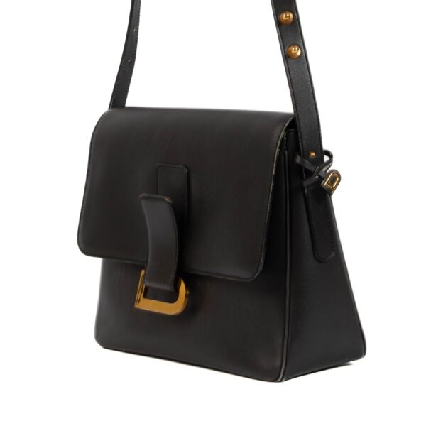 Delvaux Brown Box Calf Poirier Shoulder Bag