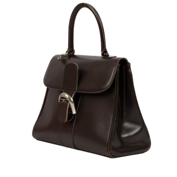 Delvaux 1970s Brown Box Calf Brillant MM