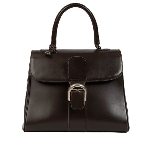 Delvaux 1970s Brown Box Calf Brillant MM