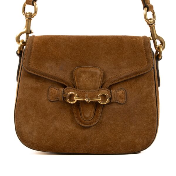 Gucci Suede Leather Lady Web Crossbody Bag