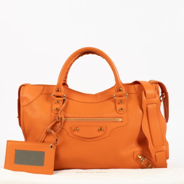 Balenciaga Orange Medium City Bag 