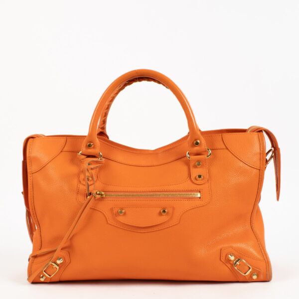 Balenciaga Orange Medium City Bag 