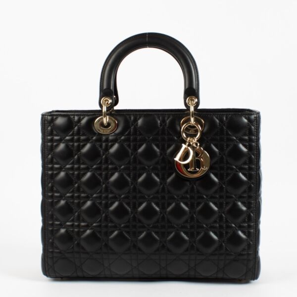 shop 100% authentic second hand Christian Dior Black Cannage Large Lady Dior Bag on Labellov.com