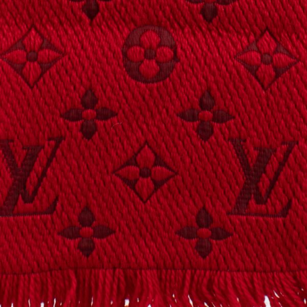 Louis Vuitton Red Logomania Wool Scarf