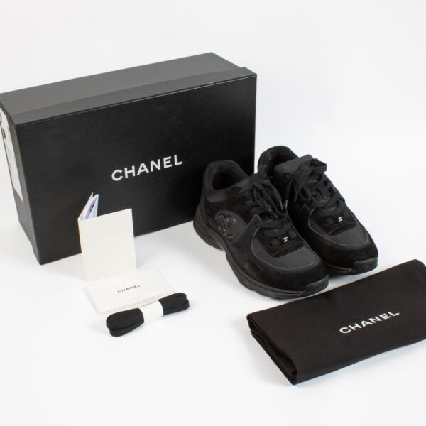 Chanel Men's Rev Black CC Sneakers - Size 42