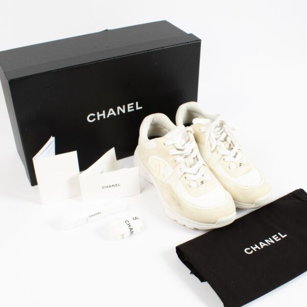 Chanel Men's Rev White CC Sneakers - Size 42