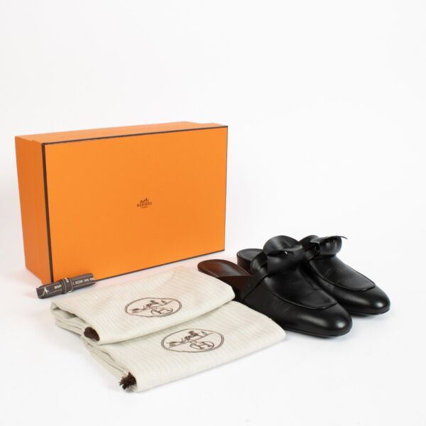 Hermès Black Goatskin Oz Mules - Size 39