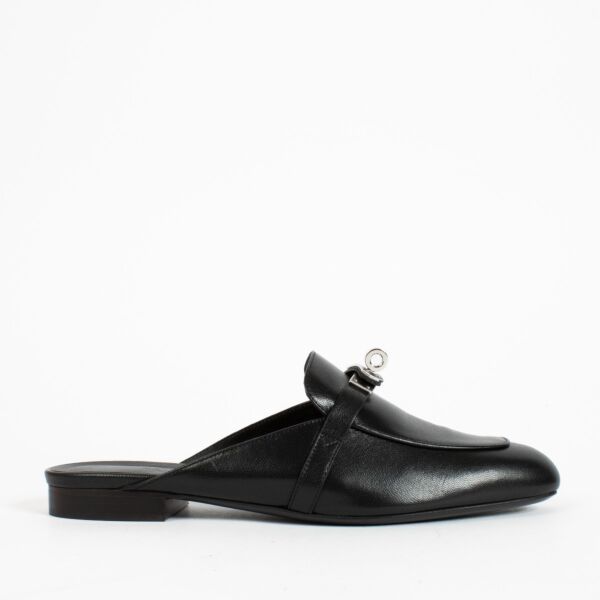 Hermès Black Goatskin Oz Mules - Size 39