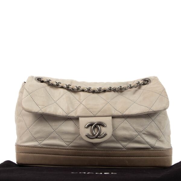 Chanel Grey Shimmer Leather VIP Flap Bag
