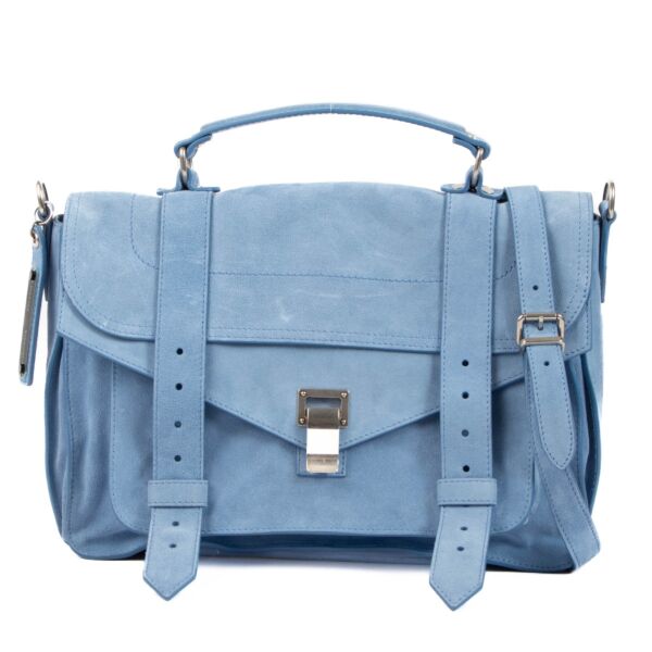 Proenza Schouler Light Blue Suede Medium PS1 Bag