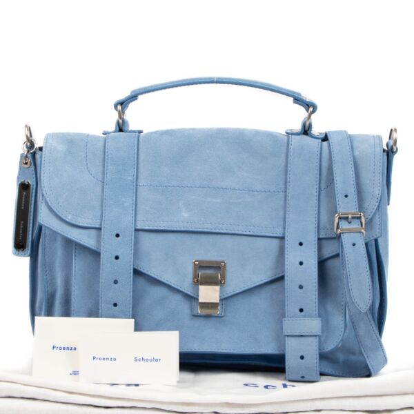 Proenza Schouler Light Blue Suede Medium PS1 Bag