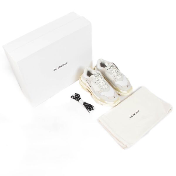 Balenciaga White Triple S Sneakers - Size 37