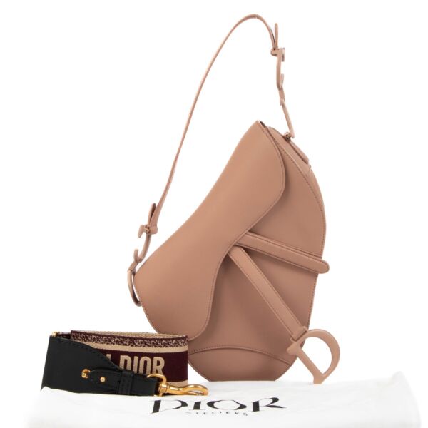 Christian Dior Blush Ultramatte Calfskin Saddle Bag