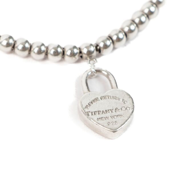 Tiffany & Co. Sterling Silver Return to Tiffany Heart Lock Bead Bracelet