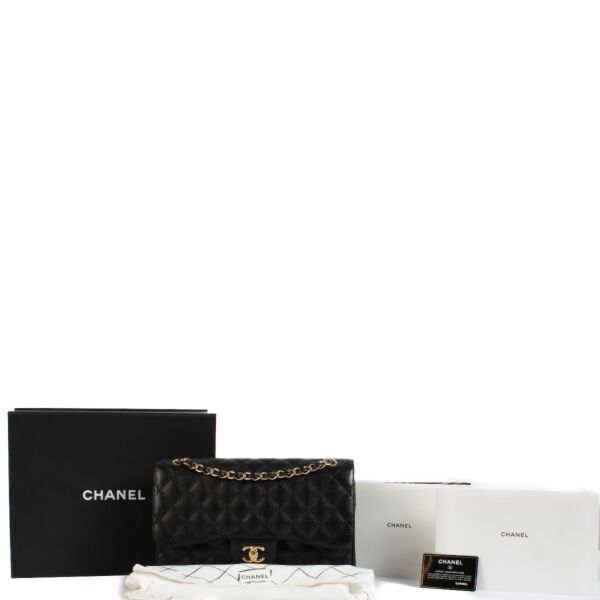 Chanel Black Caviar Leather Large Classic Bag