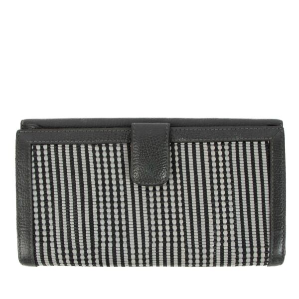 Delvaux Grey Toile de Cuir Long Wallet