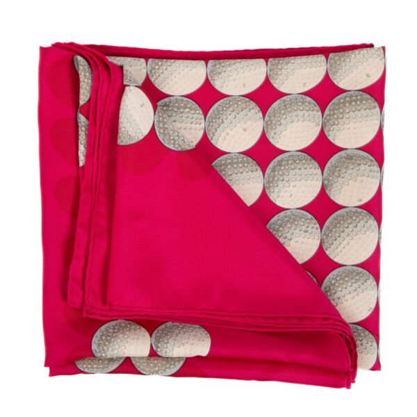 Shop 100% authentic second-hand Hermès Fuchsia Golf Balls Silk Scarf on Labellov.com