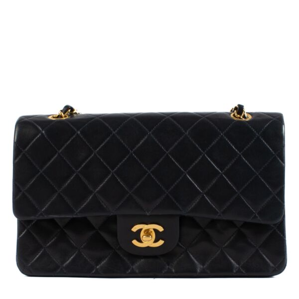 shop 100% authentic second hand Chanel Navy Blue Medium Classic Flap Bag  on Labellov.com