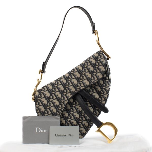 Christian Dior Blue Oblique Saddle Bag
