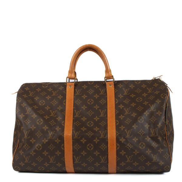 Shop safe online at labellov in Antwerp, Brussels and Knokke this 100% authentic second hand Louis Vuitton Monogram Canvas Keepall 50 Travel Bag