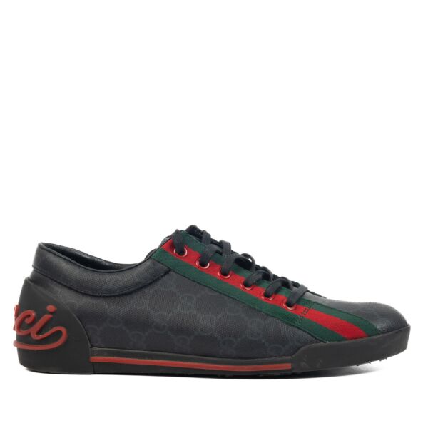 Gucci Black Web Sneakers - size 38.5