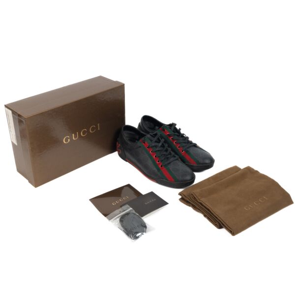 Gucci Black Web Sneakers - size 38.5