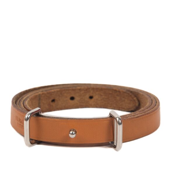 Hermès Cognac Leather Hapi 3 Bracelet for the best price at Labellov secondhand luxury.