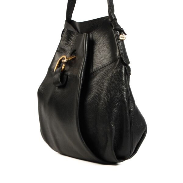 Delvaux Black Leather Faust Shoulder Bag