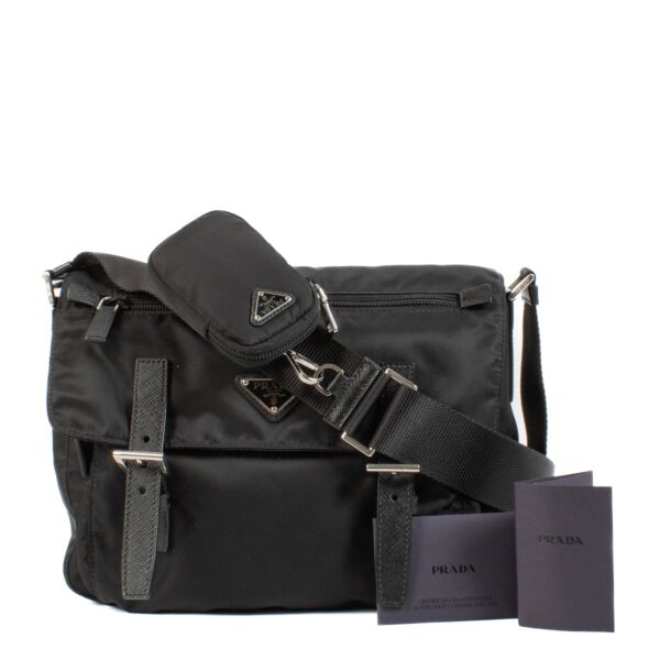 Prada Black Re-Nylon Messenger Bag