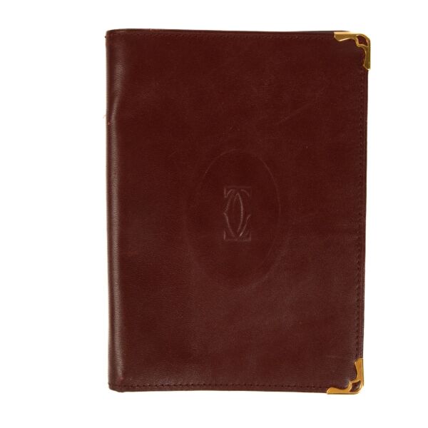 Shop 100% authentic second-hand Cartier Burgundy Leather Bi-fold Long Wallet on Labellov.com