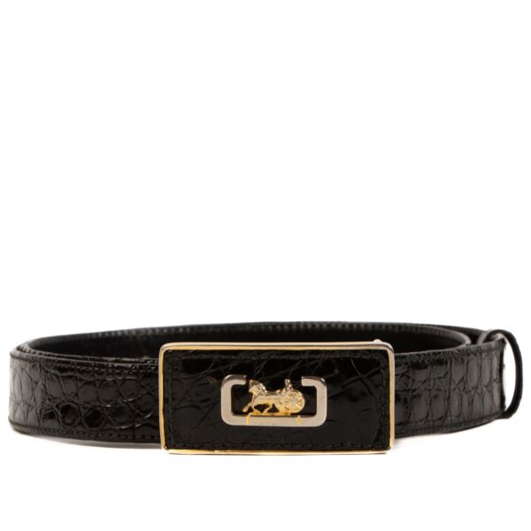 Shop 100% authentic second-hand Céline Black Vintage Alligator Belt on Labellov.com