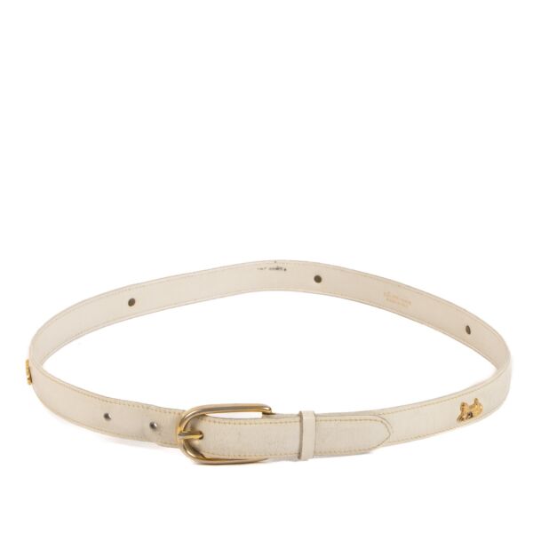 Céline White Vintage Carriage Belt