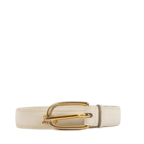 Shop 100% authentic second-hand Céline White Vintage Carriage Belt on Labellov.com