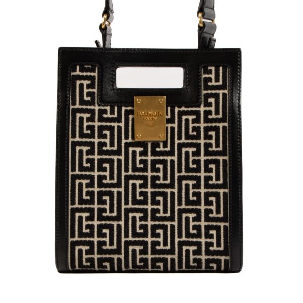 Balmain 1945 Monogram Jacquard Small Tote Bag