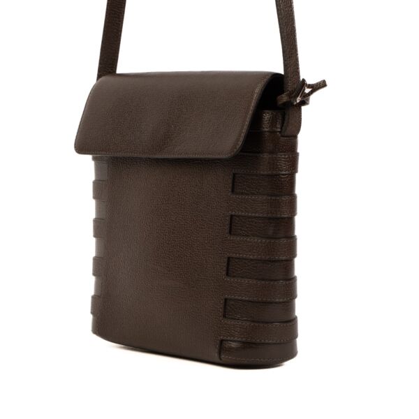 Delvaux Dark Brown Leather Crossbody Bag
