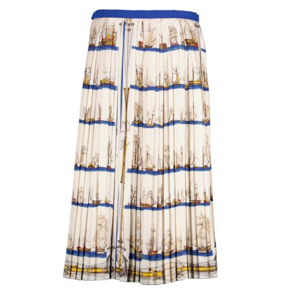 Shop 100% authentic second-hand Hermès Navires d'Europe A Voiles Mixtes Et A Vapeur 100% Silk Skirt FR42 on Labellov.com