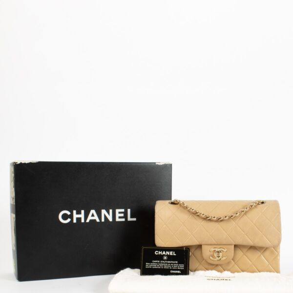 Chanel Beige Small Classic Handbag