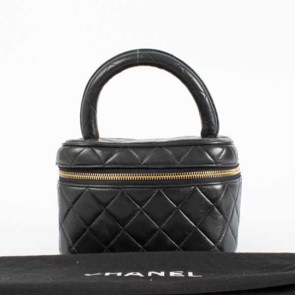 Chanel Black Vanity Vintage Top Handle