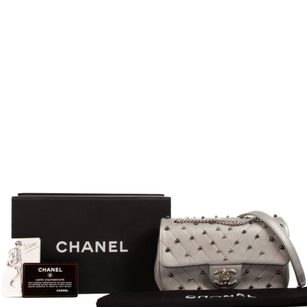 Chanel Silver Chevron Stud Wars Mini Classic Flap Bag